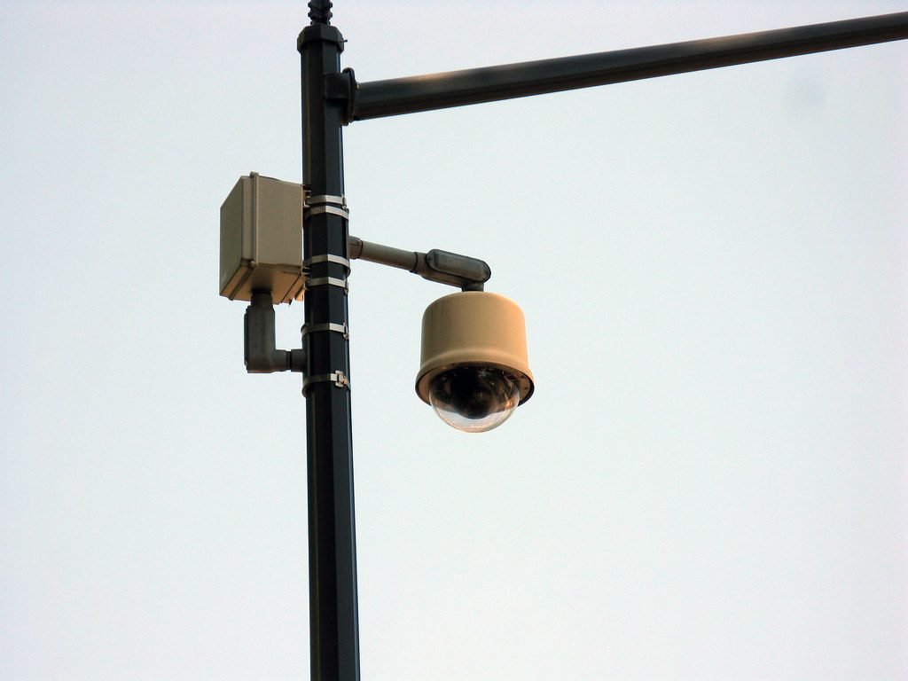 Traffic surveillance camera on a pole used for e-challan