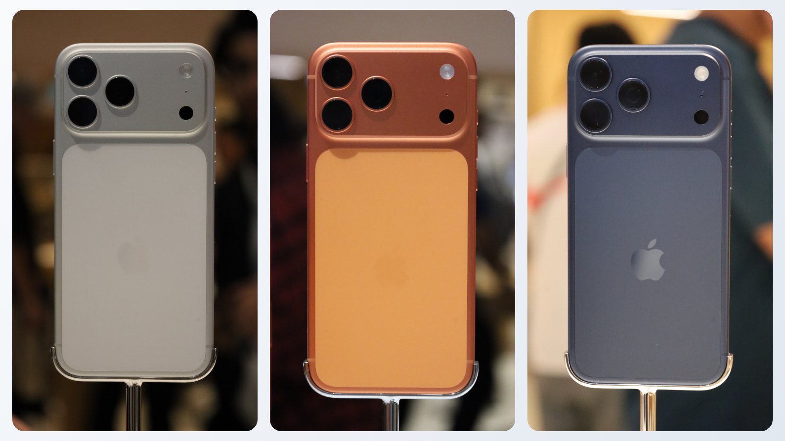 iPhone 17 Pro Max in Silver, Cosmic Orange and Deep Blue