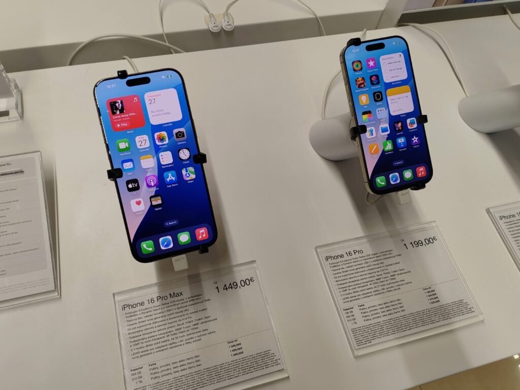 iPhone Pro series phones side by side
