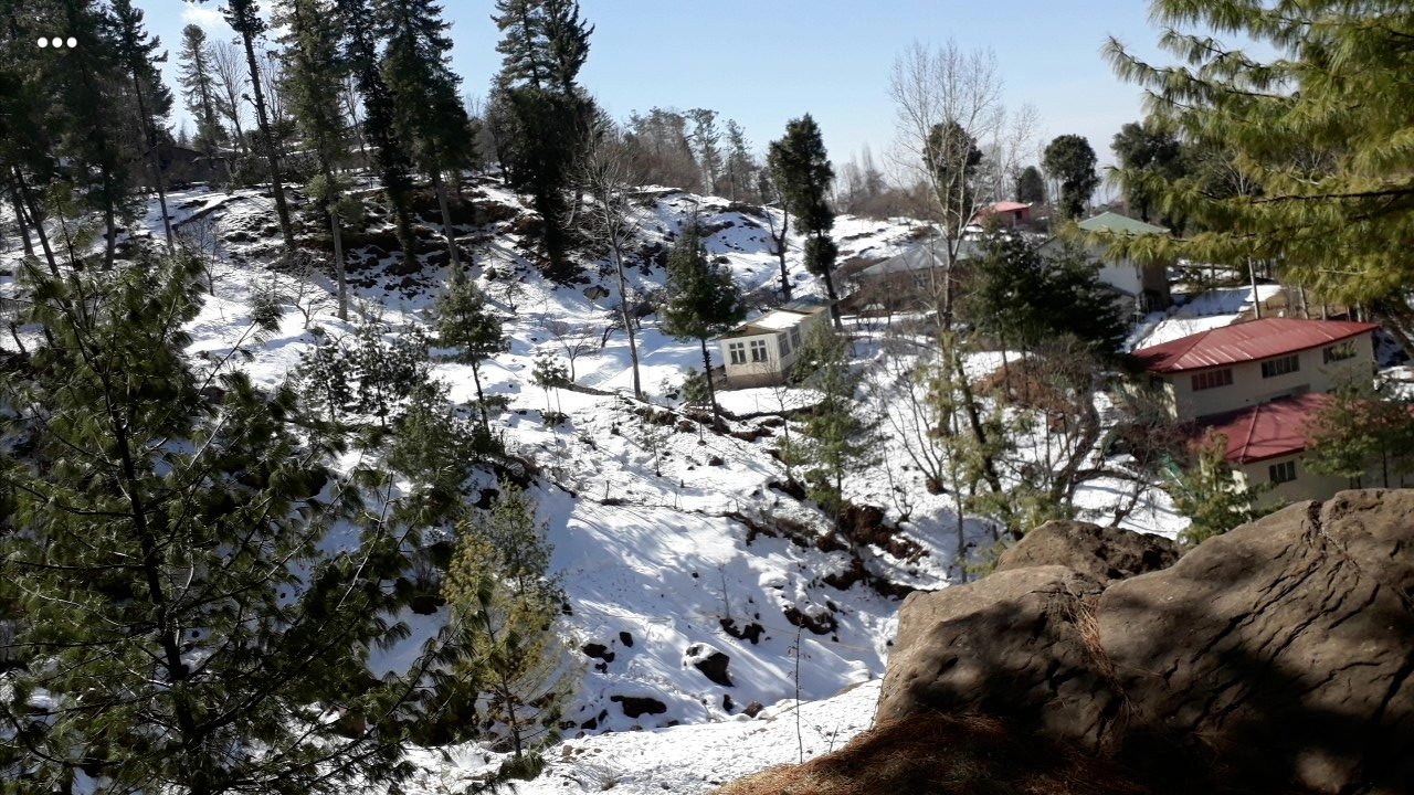 Murree hills covered in snow during winter snowfall