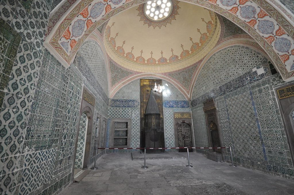 Blue Iznik tiles inside the Harem of Topkapi Palace Istanbul